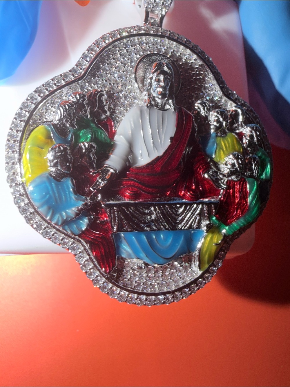 The official last supper pendant MOISSANITE 925 solid Sterling SILVER - Picture 3 of 15